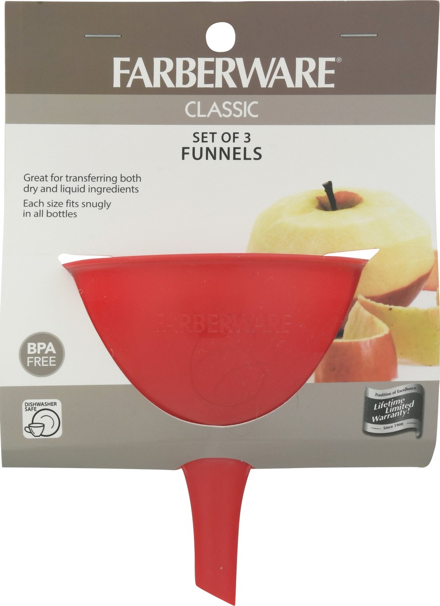 slide 8 of 9, Farberware Classic Funnels Set of 3-Red, 1 ct