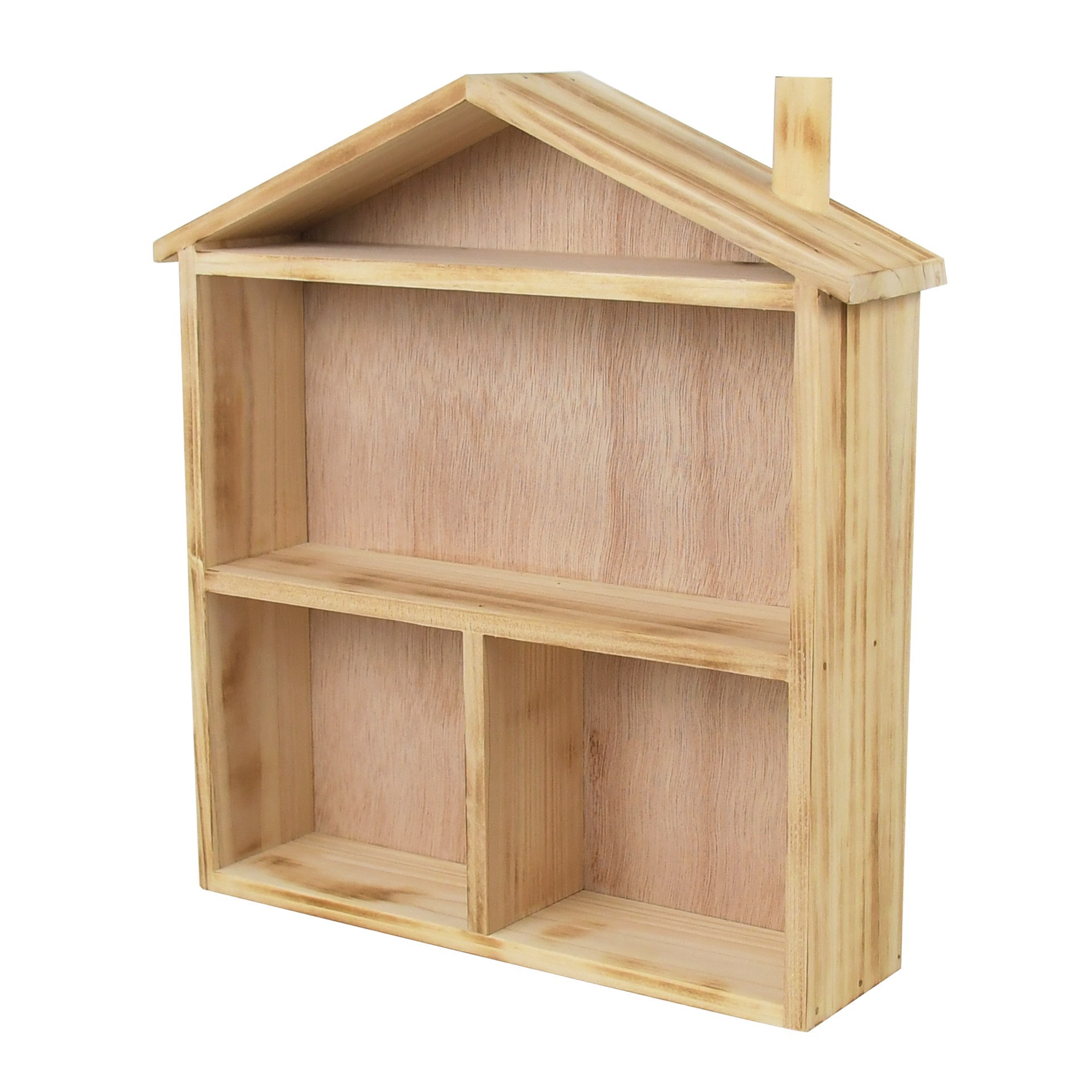 slide 2 of 4, 12.75" Natural Wood House Tabletop Cubby By Ashland, 12.75 in