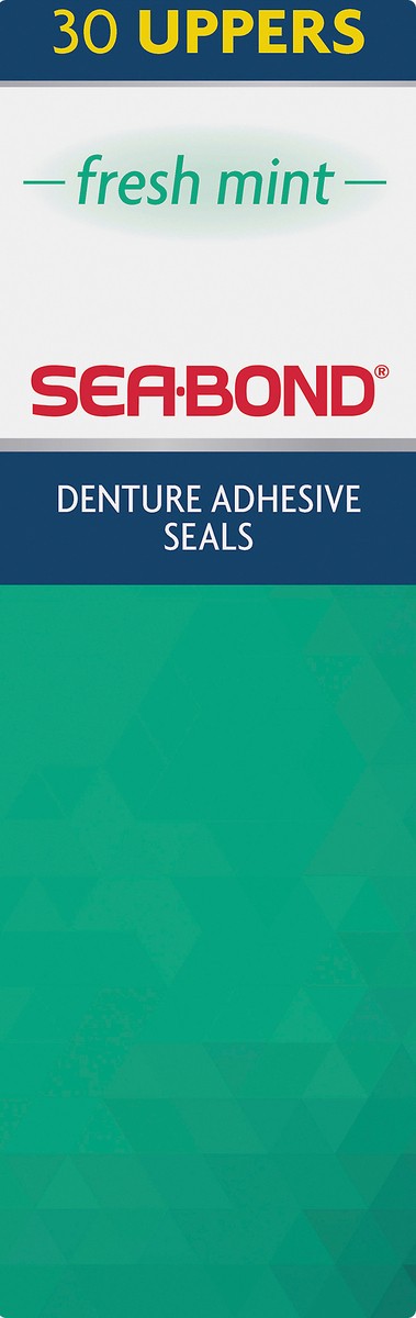slide 4 of 8, Sea-Bond Uppers Fresh Mint Denture Adhesive Seals 30.0 ea, 30 ct