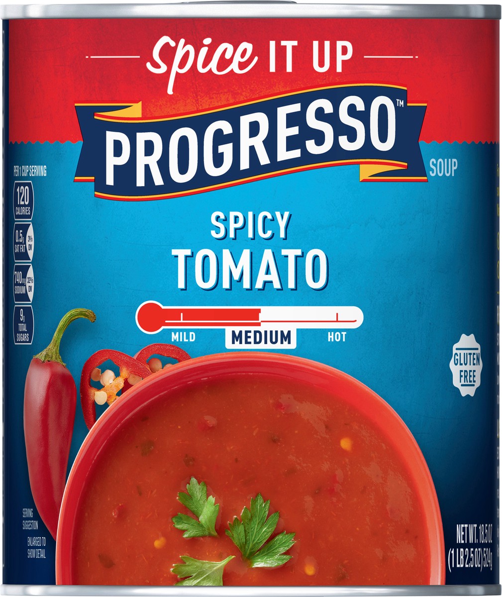 slide 6 of 9, Progresso Spicy Tomato Soup, 18.5 oz