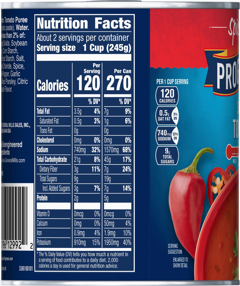 slide 7 of 9, Progresso Spicy Tomato Soup, 18.5 oz