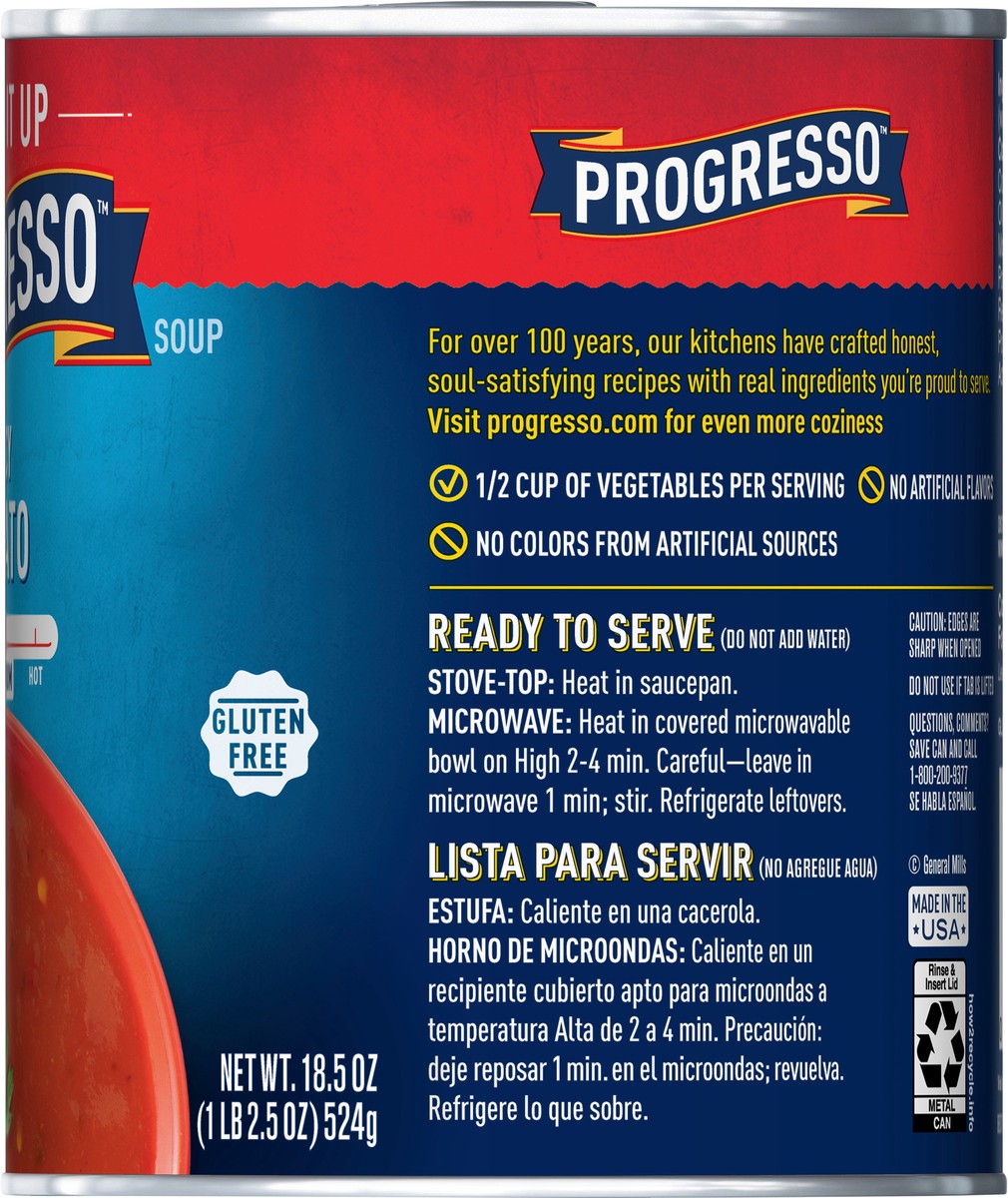 slide 8 of 9, Progresso Spicy Tomato Soup, 18.5 oz