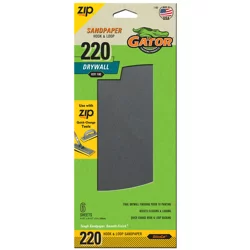 Rustoleum Gator 4-1/2-Inch x 10-1/2-Inch Hook and Loop Drywall Sanding Sheets - 7160, 220 Grit