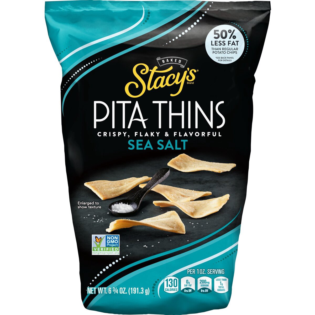 slide 1 of 8, Stacy's Baked Pita Thins Sea Salt, 6.75 oz
