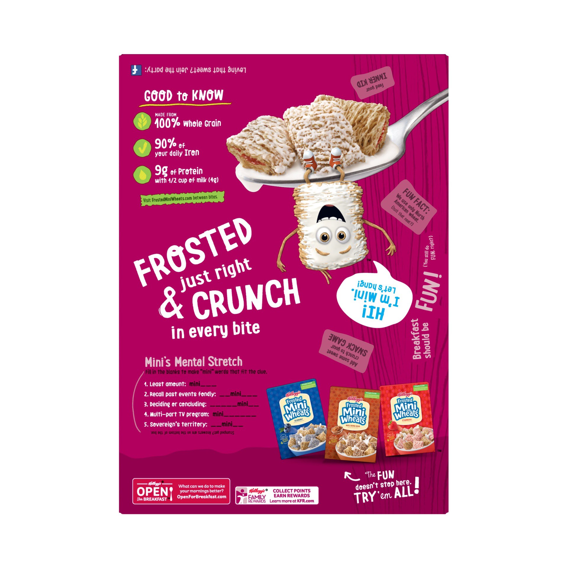 slide 3 of 7, Frosted Mini-Wheats Cereal, Touch of Fruit in the Middle, Raspberry, 15 oz