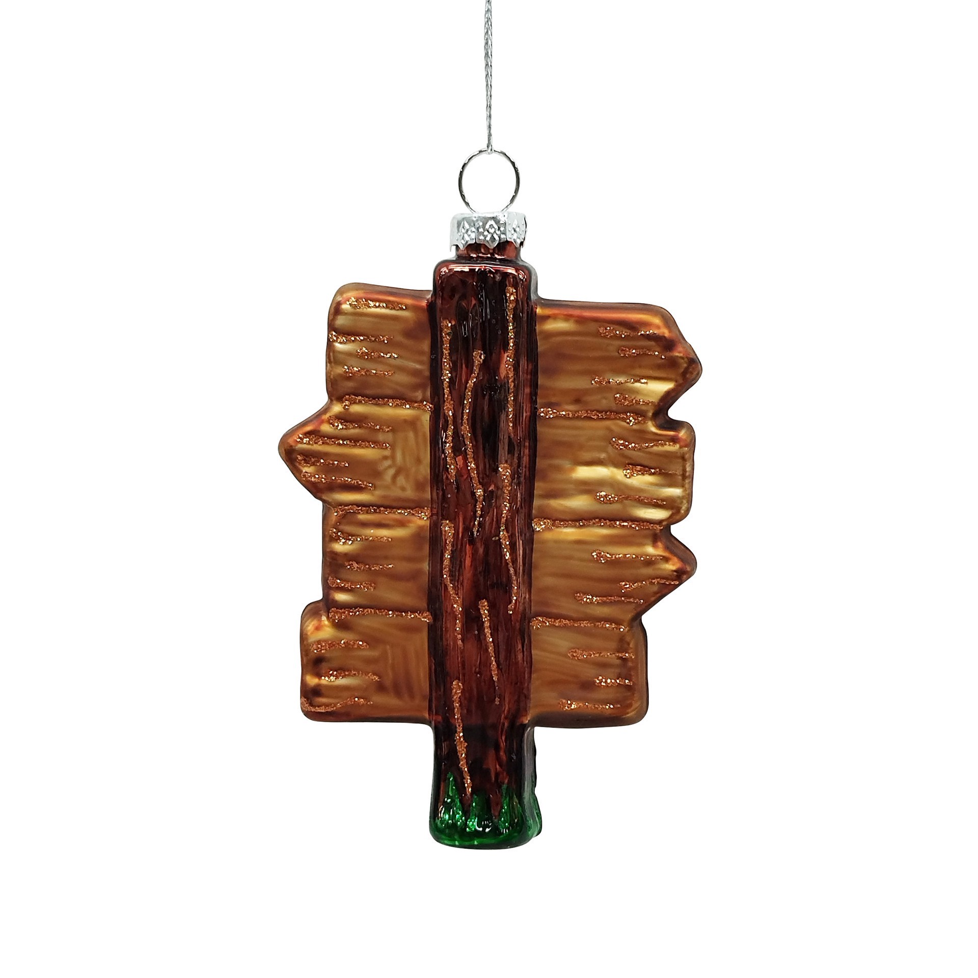 slide 2 of 2, 4.75" Road Direction Glass Ornament By Ashland, 2.9 in x 0.75 in x 4.75 in