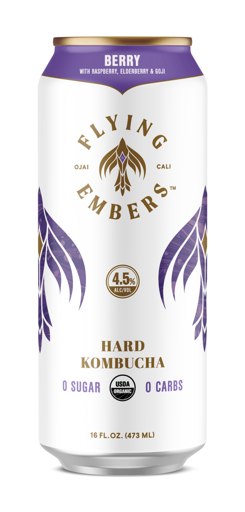 slide 1 of 1, Flying Embers Organic Ancient Berry Hard Kombucha, 16 oz