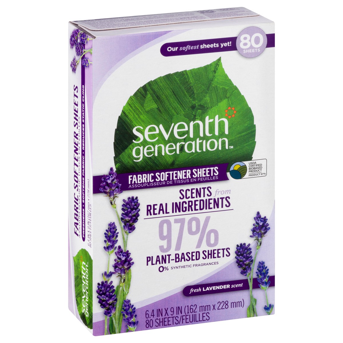 slide 2 of 10, Seventh Generation Fabric Softener Sheets Fresh Lavender Scent - 80ct, 1 ct