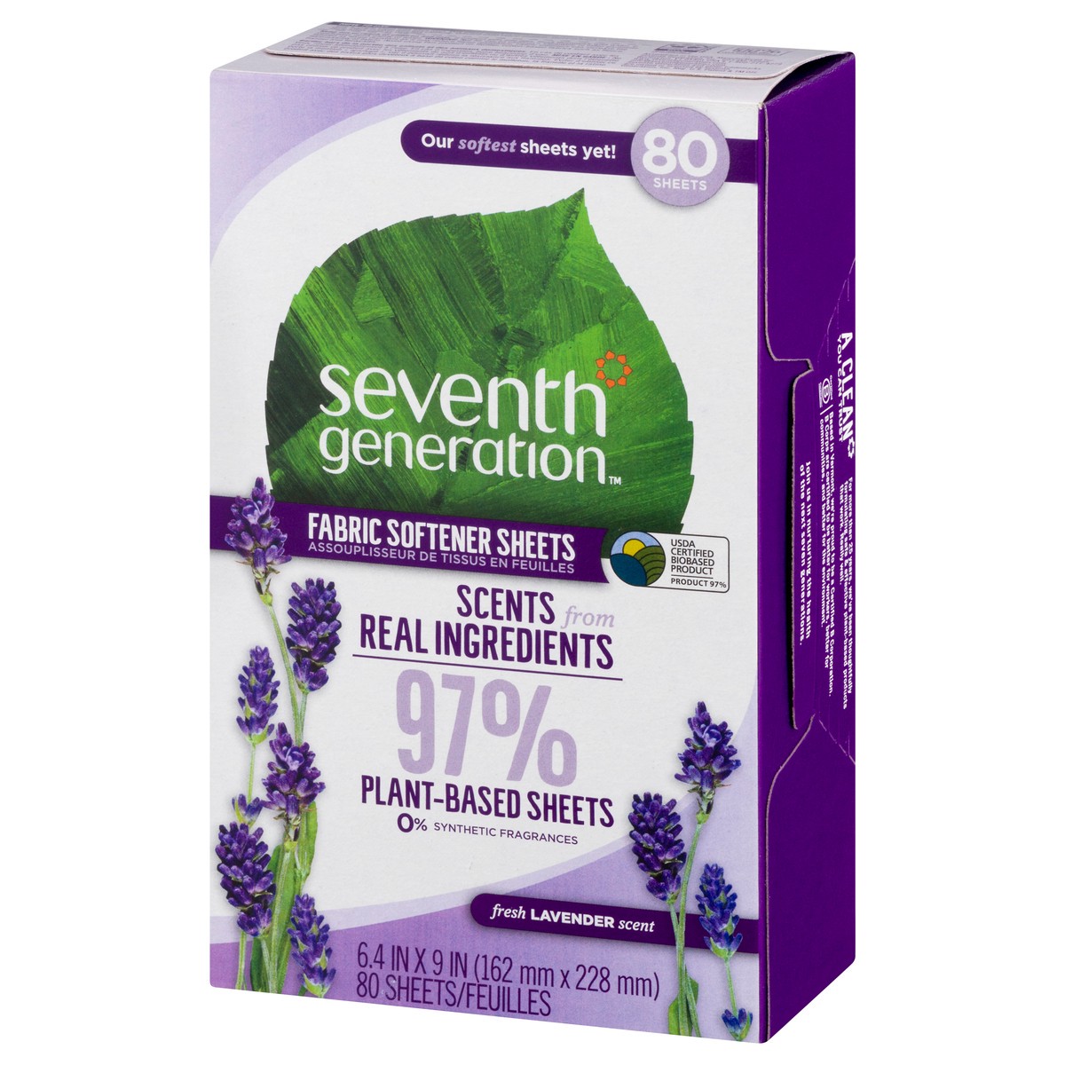 slide 3 of 10, Seventh Generation Fabric Softener Sheets Fresh Lavender Scent - 80ct, 1 ct