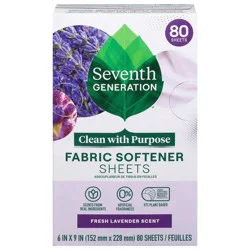 Seventh Generation Fresh Lavender Scent Fabric Softener Sheets 80 Each