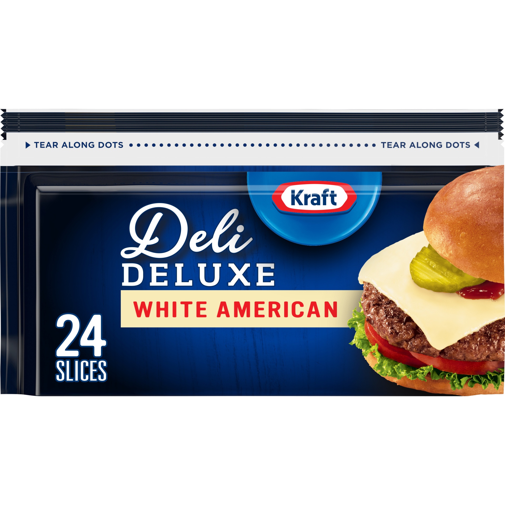 slide 1 of 5, Kraft Deli Deluxe White American Cheese Slices, 16 oz