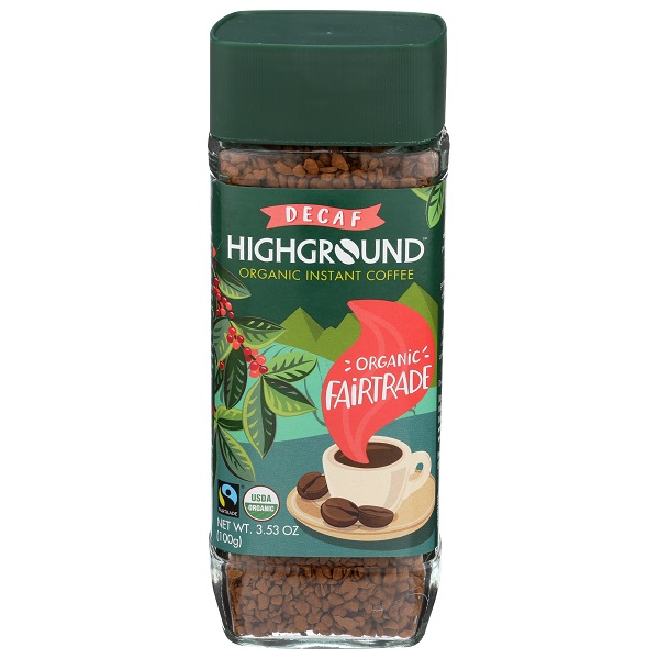 slide 1 of 1, Highground Organic Fairtrade Decaf Instant Coffee, 3.53 oz