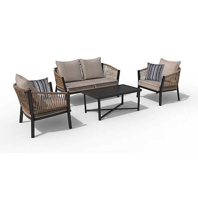 slide 1 of 19, Destination Summer Patio Conversation Set - Natural, 4 ct