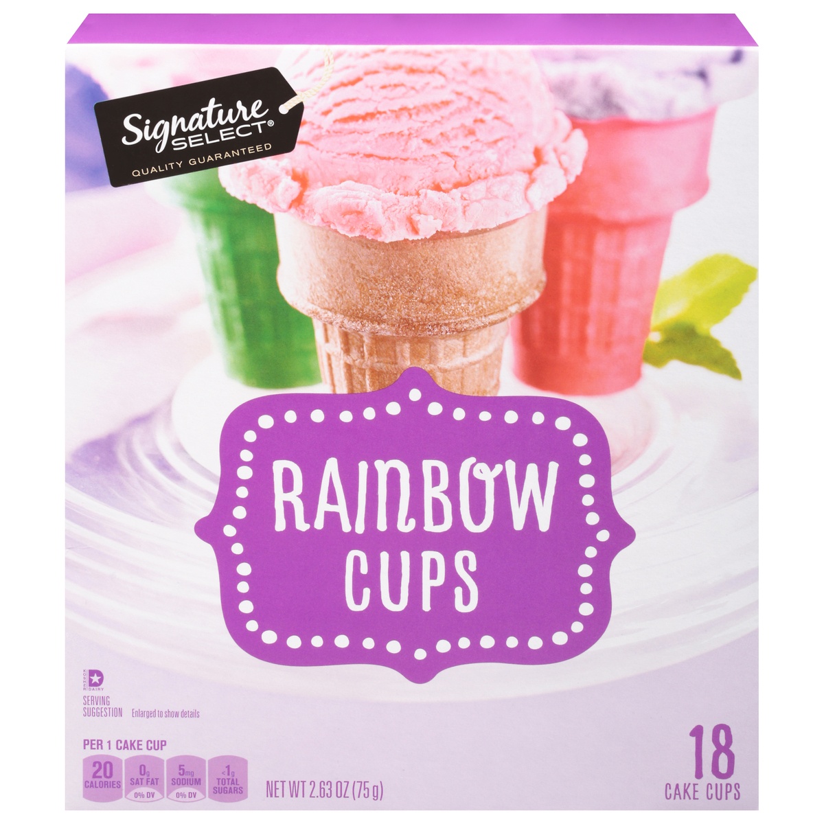 slide 1 of 9, Signature Select Rainbow Cake Cups 18 ea, 