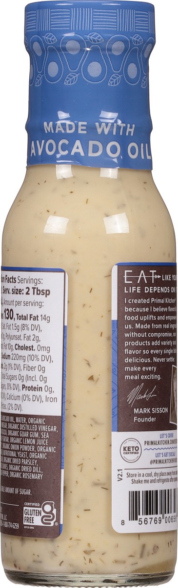 slide 3 of 9, Primal Kitchen Plant Based Ranch Dressing & Marinade 8 fl oz, 8 fl oz