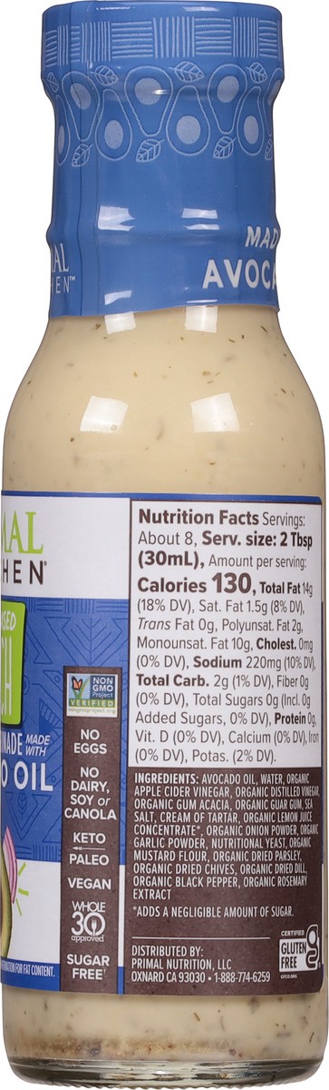 slide 9 of 9, Primal Kitchen Plant Based Ranch Dressing & Marinade 8 fl oz, 8 fl oz