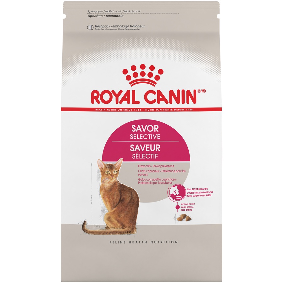 slide 1 of 9, Royal Canin Feline Health Nutrition Selective 34/29 Savor Sensation Dry Cat Food, 6 lb