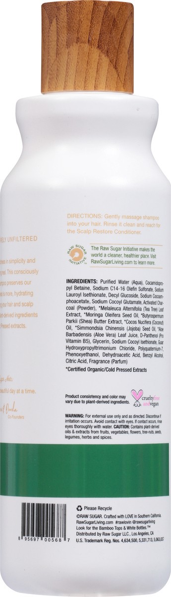 slide 5 of 9, Raw Sugar The Scalp Restore Activated Charcoal + Tea Tree + Moringa Oil Shampoo 18 fl oz, 18 fl oz