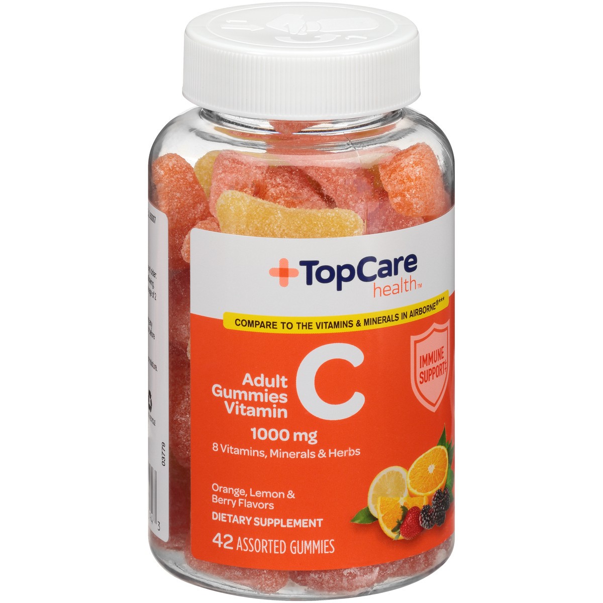 slide 2 of 9, TopCare Adult Vitamin C 1000 Mg Assorted Gummies, Orange, Lemon & Berry, 42 ct