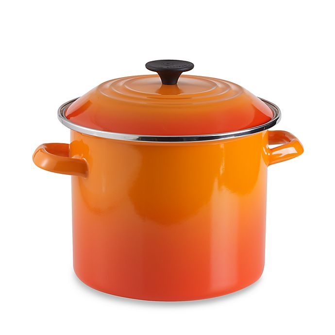 slide 1 of 1, Le Creuset Stock Pot - Flame, 8 qt