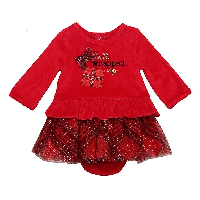 slide 1 of 1, Baby Starters Newborn Wrapped Up Velour Dress and Panty Set - Red, 2 ct
