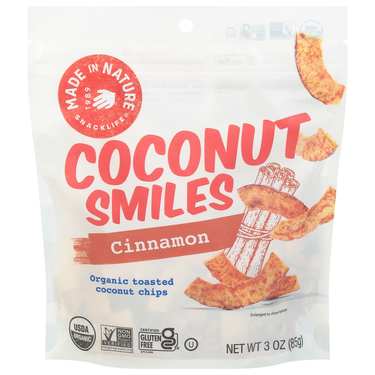 slide 11 of 11, Made in Nature Smiles Organic Toasted Cinnamon Coconut Chips 3 oz, 3 oz