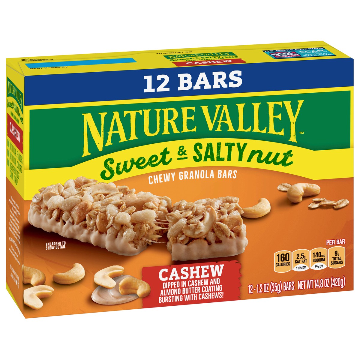 slide 4 of 9, Nature Valley Granola Bars, Sweet and Salty Nut, Cashew, 12 ct, 14.4 OZ, 12 ct