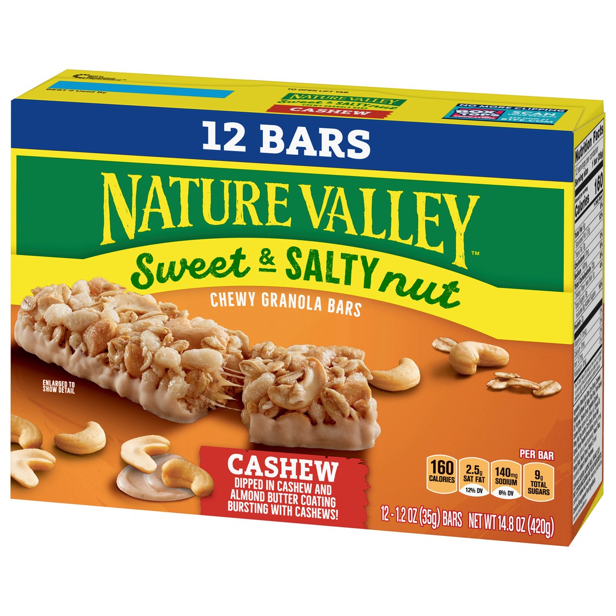 slide 2 of 9, Nature Valley Granola Bars, Sweet and Salty Nut, Cashew, 12 ct, 14.4 OZ, 12 ct