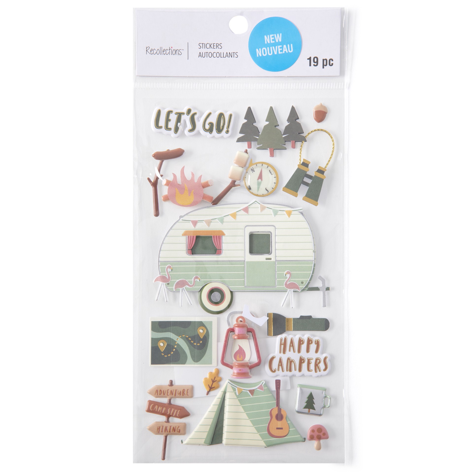 slide 3 of 4, Camping Stickers By Recollections, 3.75 in x 6.75 in