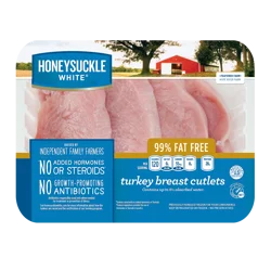 Honeysuckle White Turkey Breast Cutlets, 99% Fat Free, 4 Count Tray, Fresh, 1.5 - 2.5 lbs