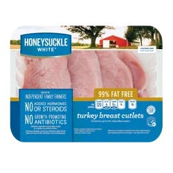 Honeysuckle White Turkey Breast Cutlets, 99% Fat Free, 4 Count Tray, Fresh, 1.5 - 2.5 lbs
