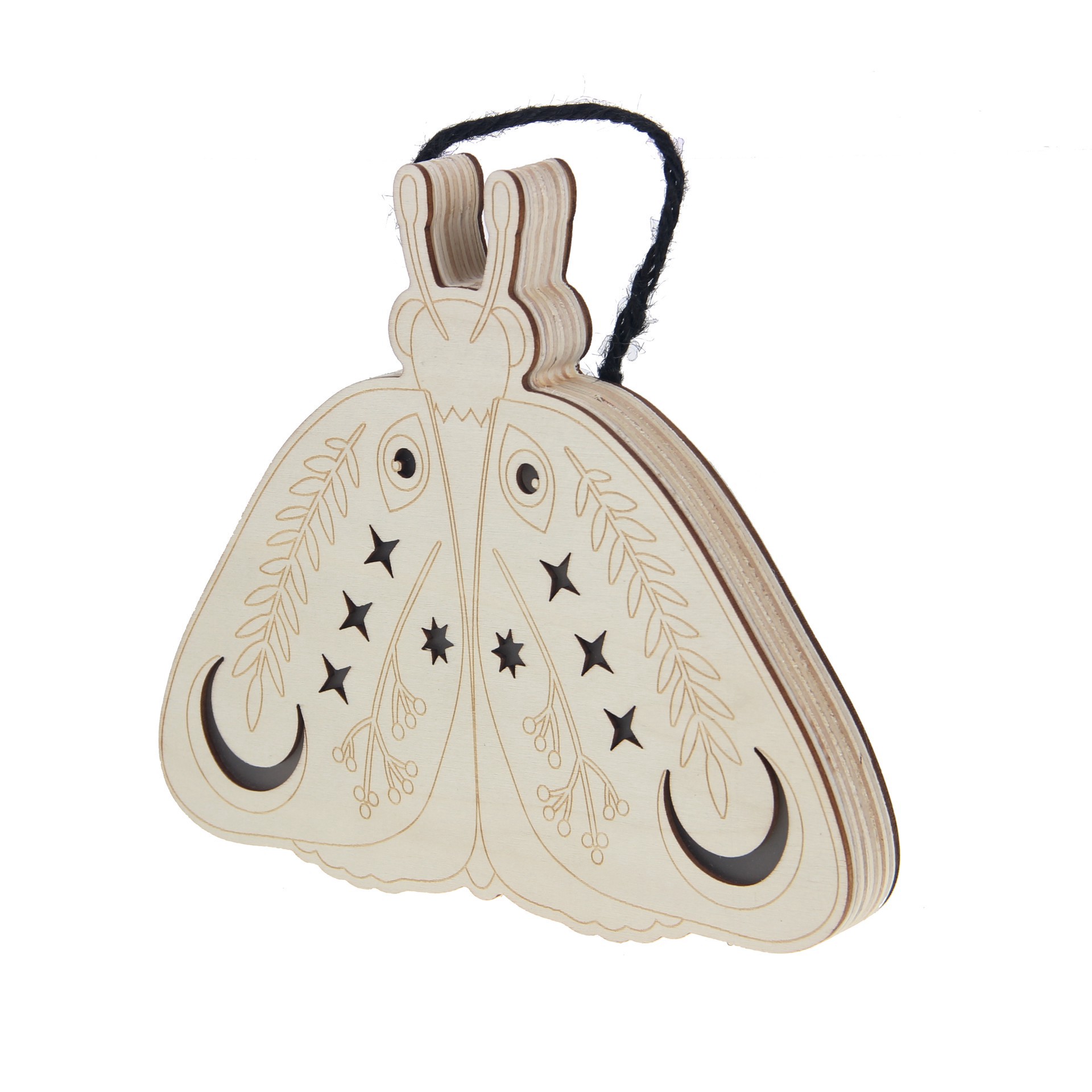 slide 3 of 3, 8" Moth Diy Led Plywood Decor By Make Market, 8 in