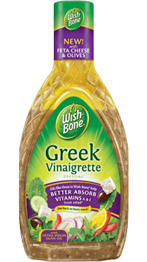 slide 1 of 1, Wish-Bone Greek Vinaigrette Salad Dressing, 16 oz