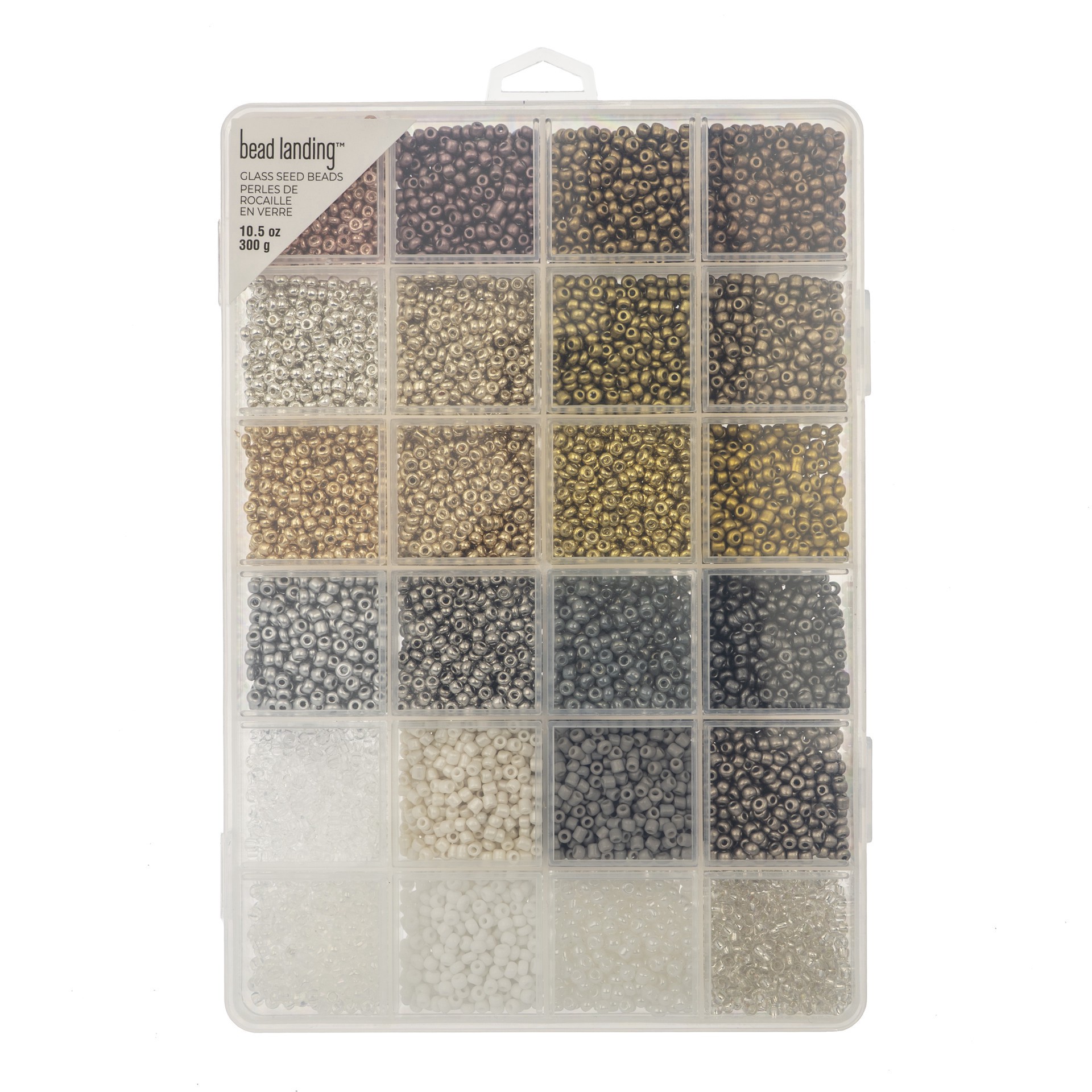 slide 3 of 3, 8/0 Neutral & Metallic Glass Seed Beads, 10.5oz. By Bead Landing, 10.5 oz