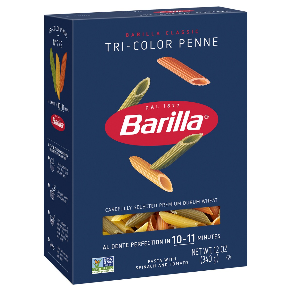 slide 5 of 9, Barilla Tri-Color Penne Pasta, 12 oz