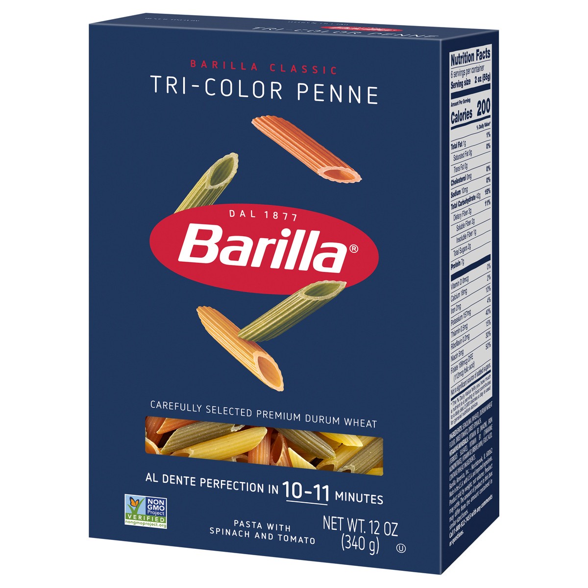 slide 4 of 9, Barilla Tri-Color Penne Pasta, 12 oz