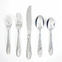 slide 1 of 1, Cambridge Swirl Sand Flatware Set - Silver, 77 ct