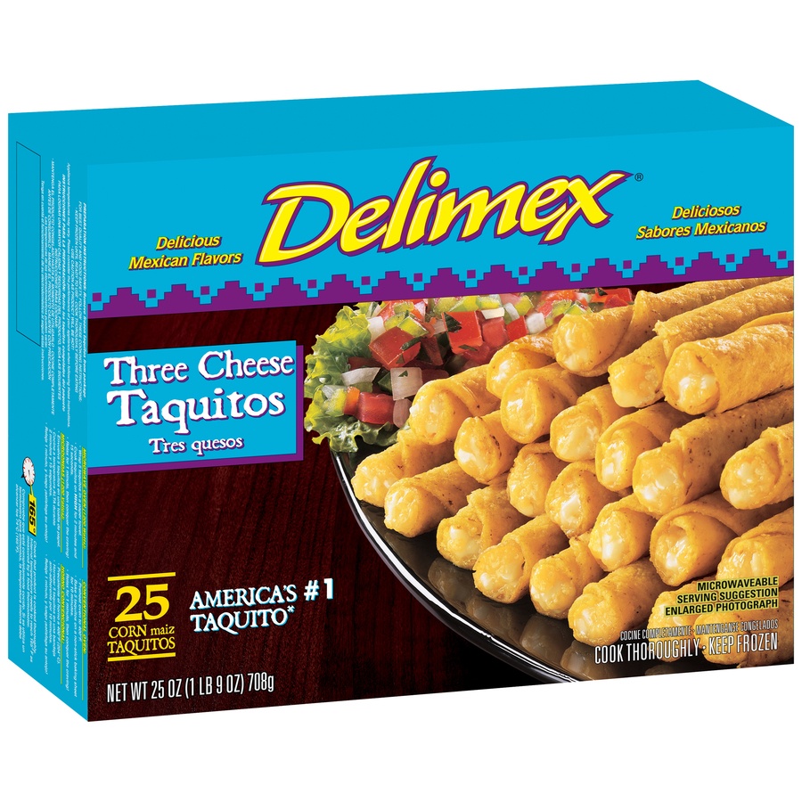 slide 2 of 3, Delimex Three Cheese Taquitos, 25 oz