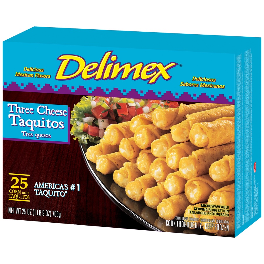 slide 3 of 3, Delimex Three Cheese Taquitos, 25 oz