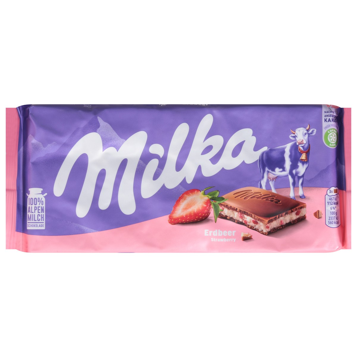 slide 1 of 9, Milka Strawberry Chocolate 3.5 oz, 3.5 oz