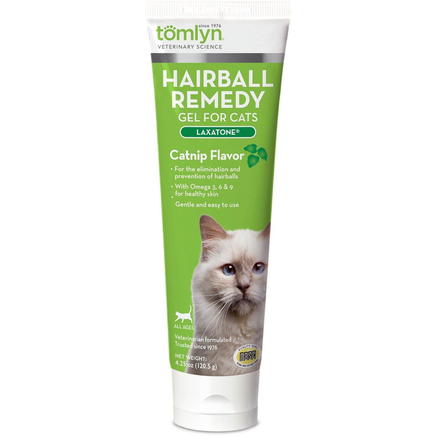 slide 1 of 1, Tomlyn Laxatone Catnip Flavored Hairball Lubricant, 1 ct