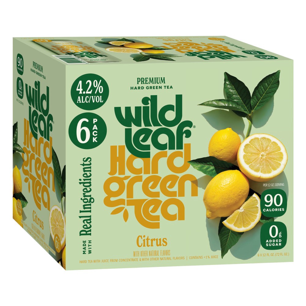 slide 2 of 6, Wild Leaf Citrus Hard Green Tea, 6 ct; 12 fl oz