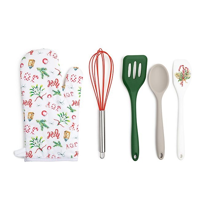 slide 1 of 1, Core Kitchen Holiday Joy Baking Tools Set - White, 5 ct