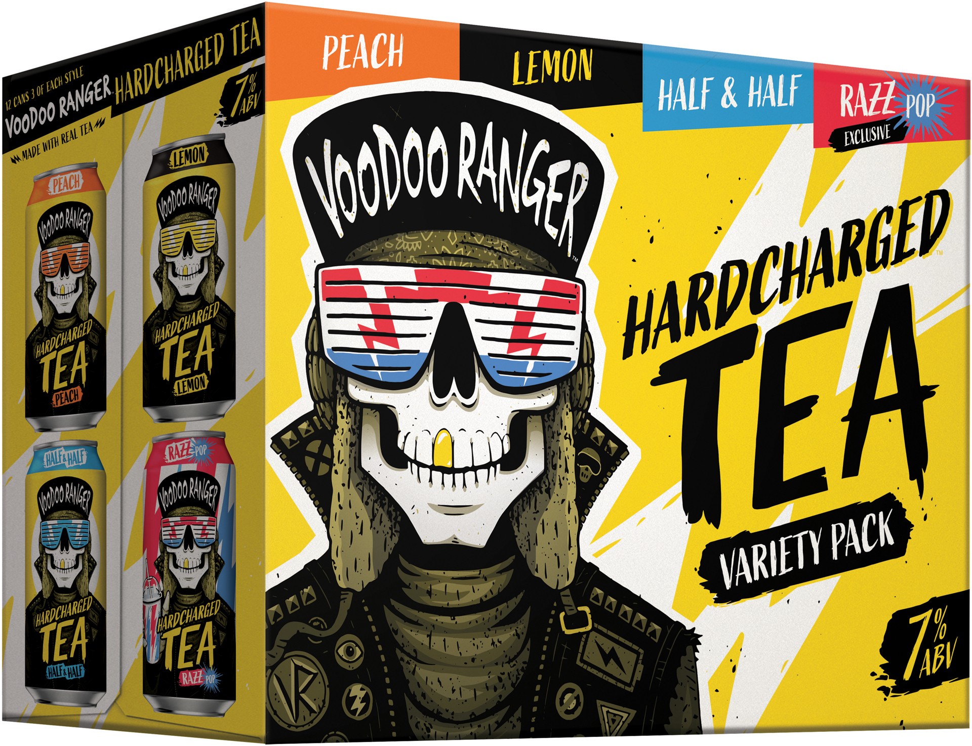 slide 4 of 4, Voodoo Ranger Hardcharged Tea Variety Pack, 12 Pack, 12 fl oz Cans, 1 ct