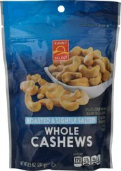 Sunny Select Whole Roasted & Lightly Salted Cashews 8.5 oz