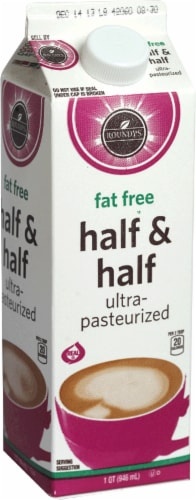 slide 1 of 1, Roundy's Roundys Fat Free Half Half, 1 qt