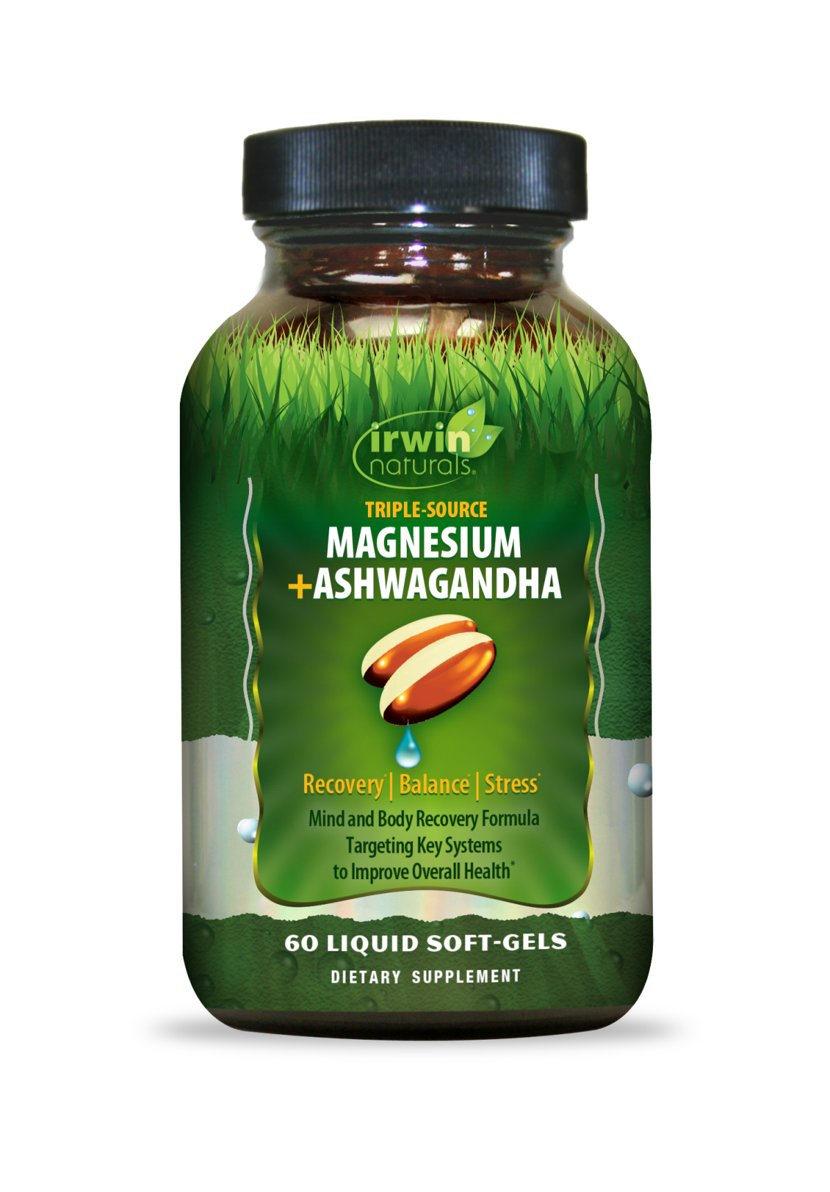 slide 1 of 5, Irwin Naturals Triple Source Magnesium + Ashwagandha Liquid Soft-Gels, 60 ct