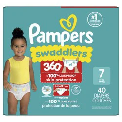 Pampers Swaddlers 100% Leakproof Skin Protection 360 Diapers - Size 7 (41 + lb)