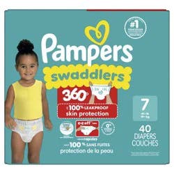 Pampers Swaddlers 100% Leakproof Skin Protection 360 Diapers - Size 7 (41 + lb)
