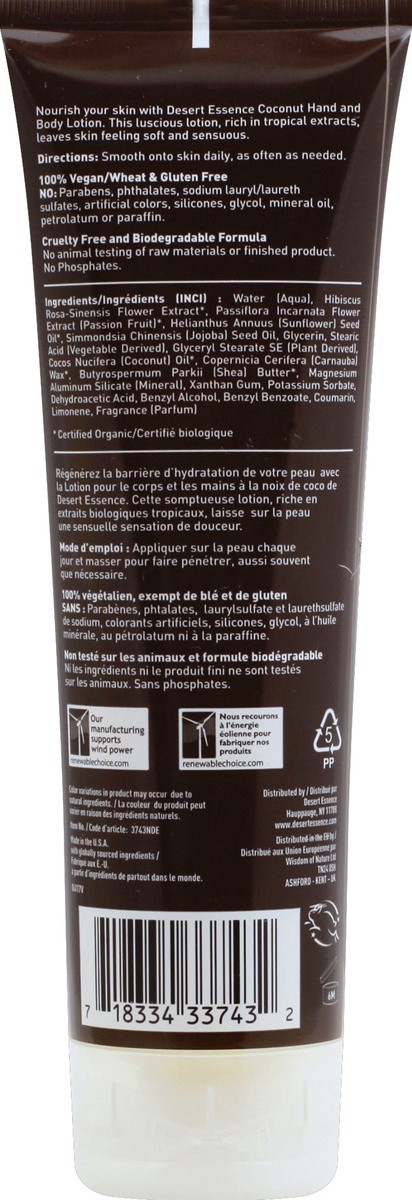 slide 6 of 6, Desert Essence Coconut Hand And Body Lotion, 8 fl oz